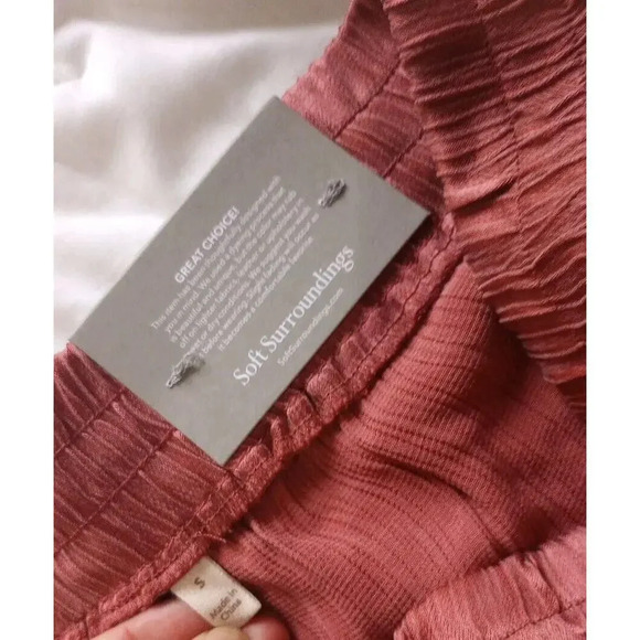 SOFT SURROUNDINGS Lumi Pant Sz S NWT $99 Pull On Straight Leg Pants in Marsala - Picture 4 of 7